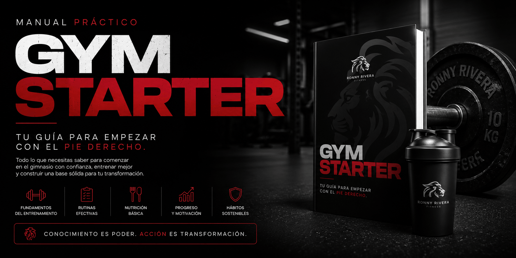 Gym Starter guía para principiantes en el gimnasio con entrenamiento, nutrición y hábitos saludables