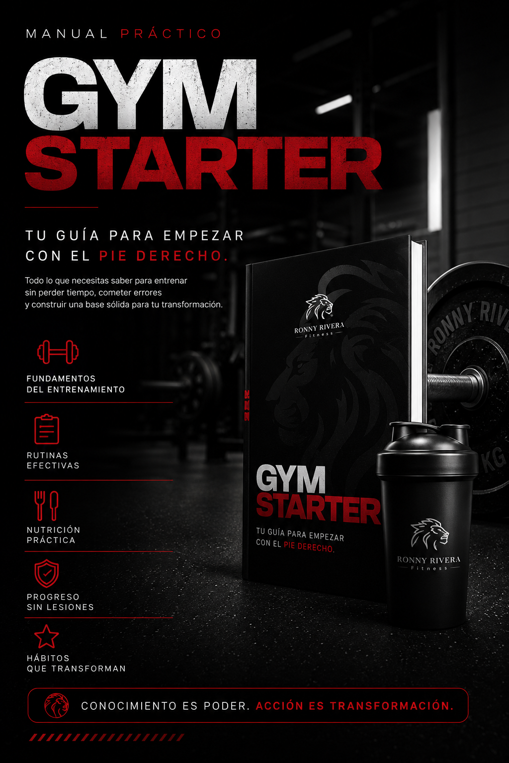 Gym Starter guía para principiantes en el gimnasio con entrenamiento, nutrición y hábitos saludables