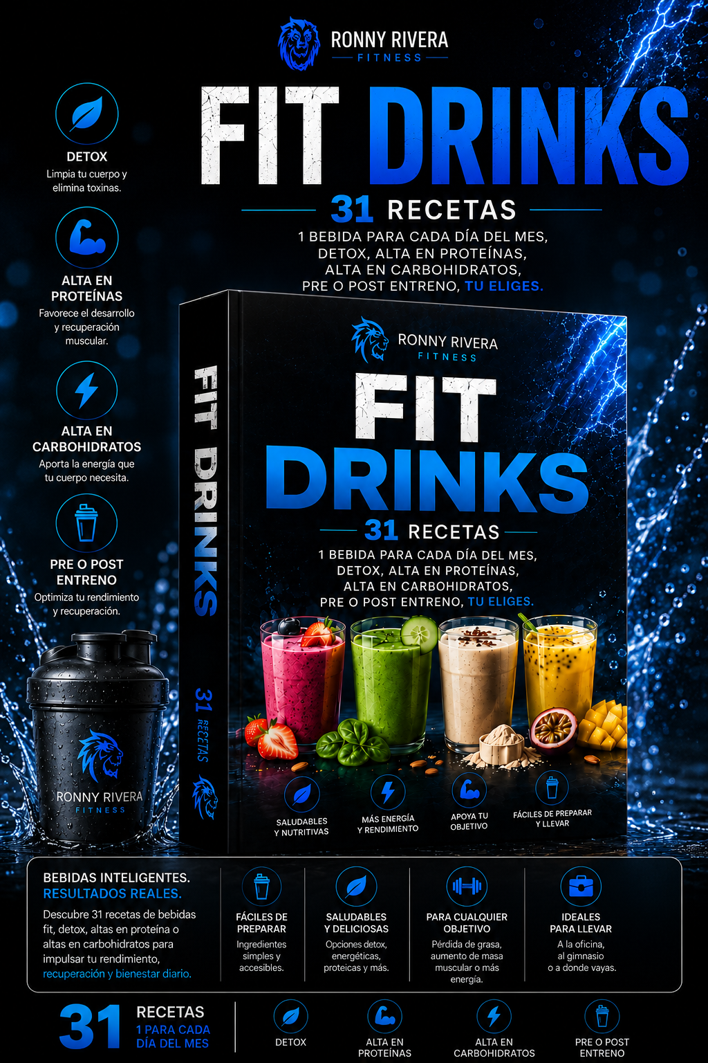 Batidos fitness fáciles Fit Drinks de Ronny Rivera